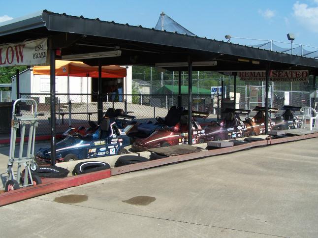 go karts in pit area